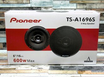 Коаксиальные автомобильные динамики Pioneer TS-A1696S, 3 полосы, 60/600Вт, 16см (6дюйм), черные, комплект 2шт.