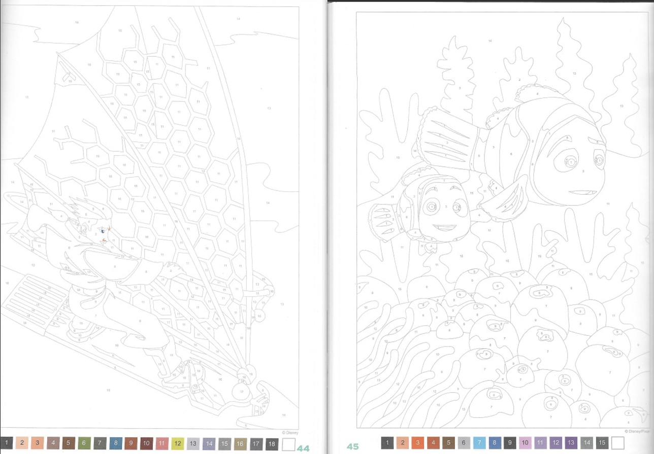 Раскраска по номерам Coloriages au numero Disney - LES GRANDS CLASSIQUES - AU NUMERO, 128стр. — фото 1