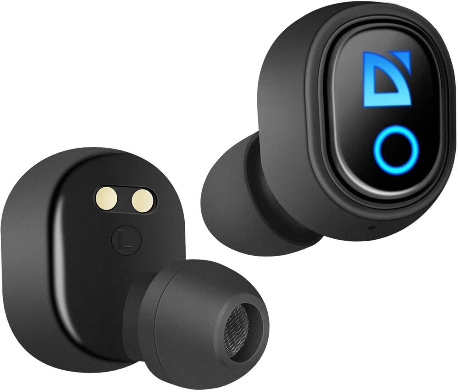 Наушники с микрофоном (гарнитура) DEFENDER TWINS 639, Bluetooth, беспроводные, черные, 63639