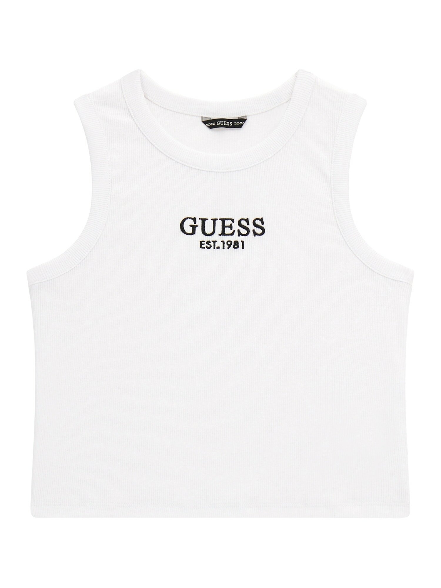 Майка GUESS Rib Midi SL T-Shirt, размер 8, белый — фото 1