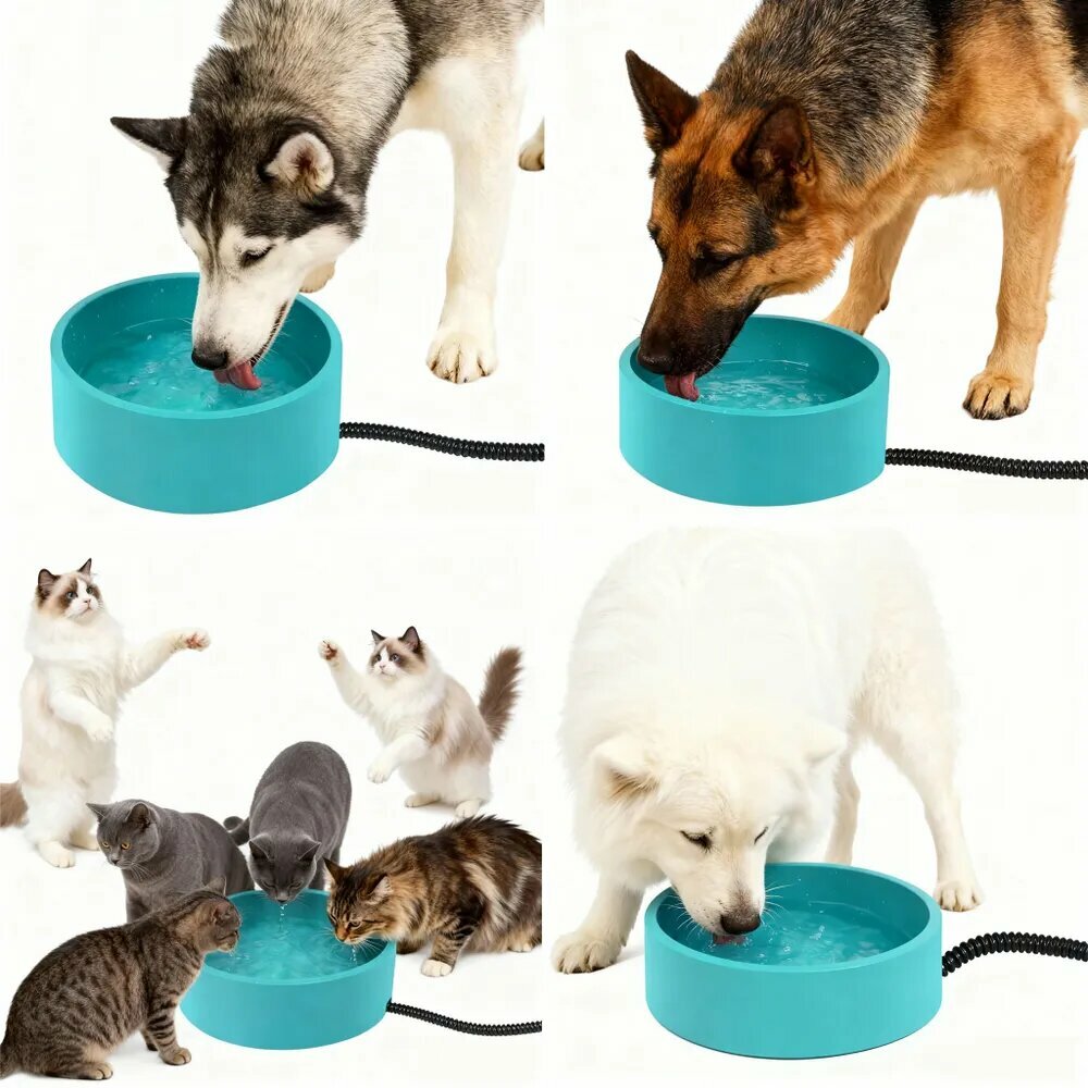 Миска с подогревом для домашних животных 3,2 л, совместима с собаками и кошками, миска с подогревом для домашних животных, вилка европейского стандарта