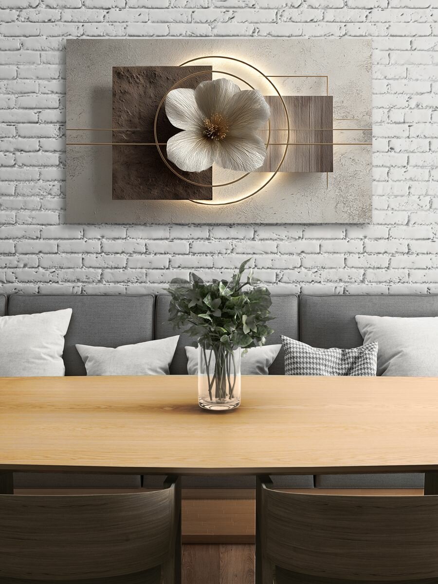 Картина на холсте LOFTime 60х100 Цветок неон 2 КБ-1919-60100