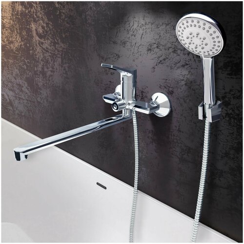 Смеситель для ванны и душа с длинным изливом 7 лет гарантия