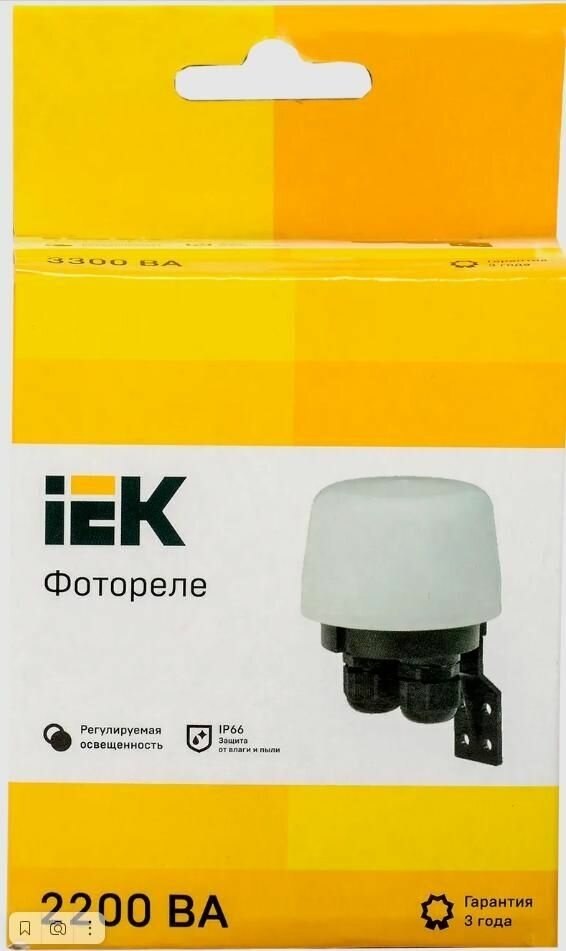 IEK Фотореле ФР 603 2200ВА IP66 бел. IEK LFR20-603-2200-K01 - фотография № 3