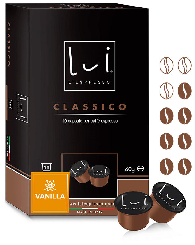 Кофе в капсулах Lui L'espresso Classico Vanilla, для кофемашин Lui L'espresso, 10 капсул