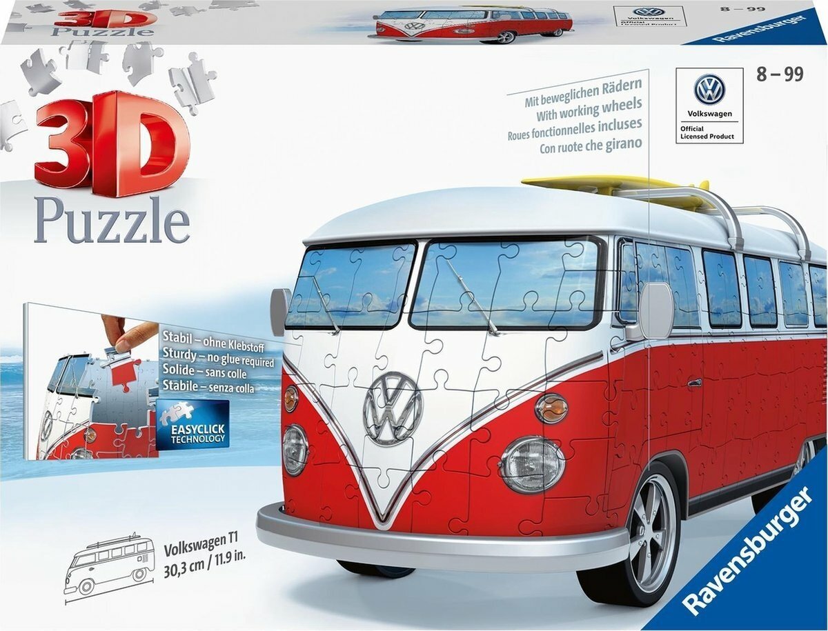 3D Пазл VW Bus T1, 162 эл. 12516 Ravensburger - фото №12