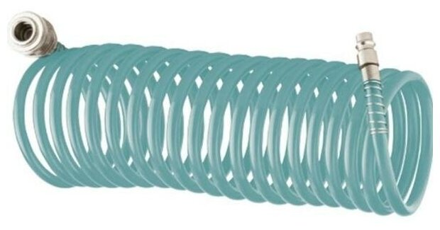 Полиуретановый спиральный шланг профессиональный BASF, 15 м, с быстросъемными соединением // Stels