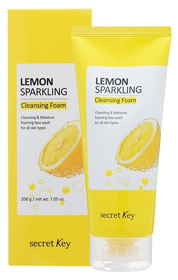 Secret Key LEMON SPARKLING Cleansing Foam Пенка для умывания с экстрактом лимона