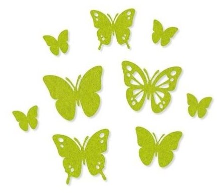 Набор самоклеящихся декоративных элементов Бабочки из фетра, 9 шт 25/ 35/ 45 мм EFCO 3446161
