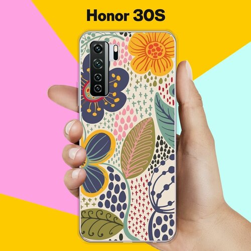 Силиконовый чехол на Honor 30S Цветы / для Хонор 30С силиконовый чехол цветы оранжевые на honor 30s