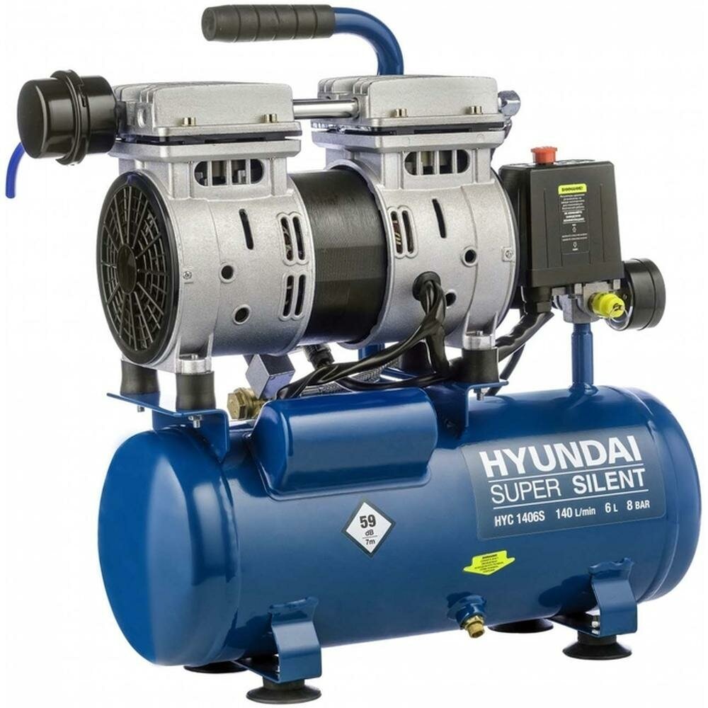 Безмасляный компрессор Hyundai HYC 1406S, 6 л, 0.75 кВт