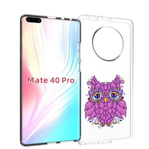 Чехол MyPads Розовая сова для Huawei Mate 40 Pro (NOH-NX9) задняя-панель-накладка-бампер