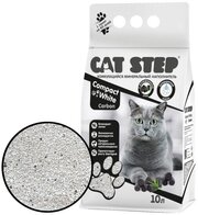 Наполнитель для кошачьих туалетов Cat Step комкующийся минеральный Compact White Carbon, 10 л