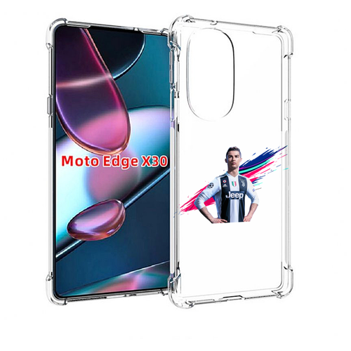 Чехол MyPads fifa-Криштиану-Роналду мужской для Motorola Moto Edge X30 задняя-панель-накладка-бампер