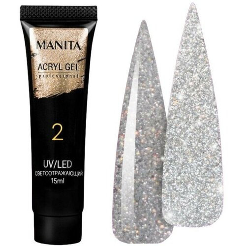 Manita Professional Акриловый гель для ногтей светоотражающий №02, 15 мл