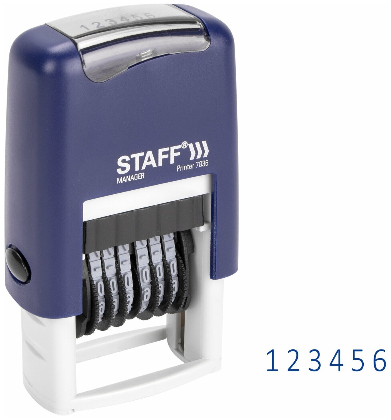 Нумератор 6-разрядный STAFF оттиск 22х4 мм "Printer 7836" 237434