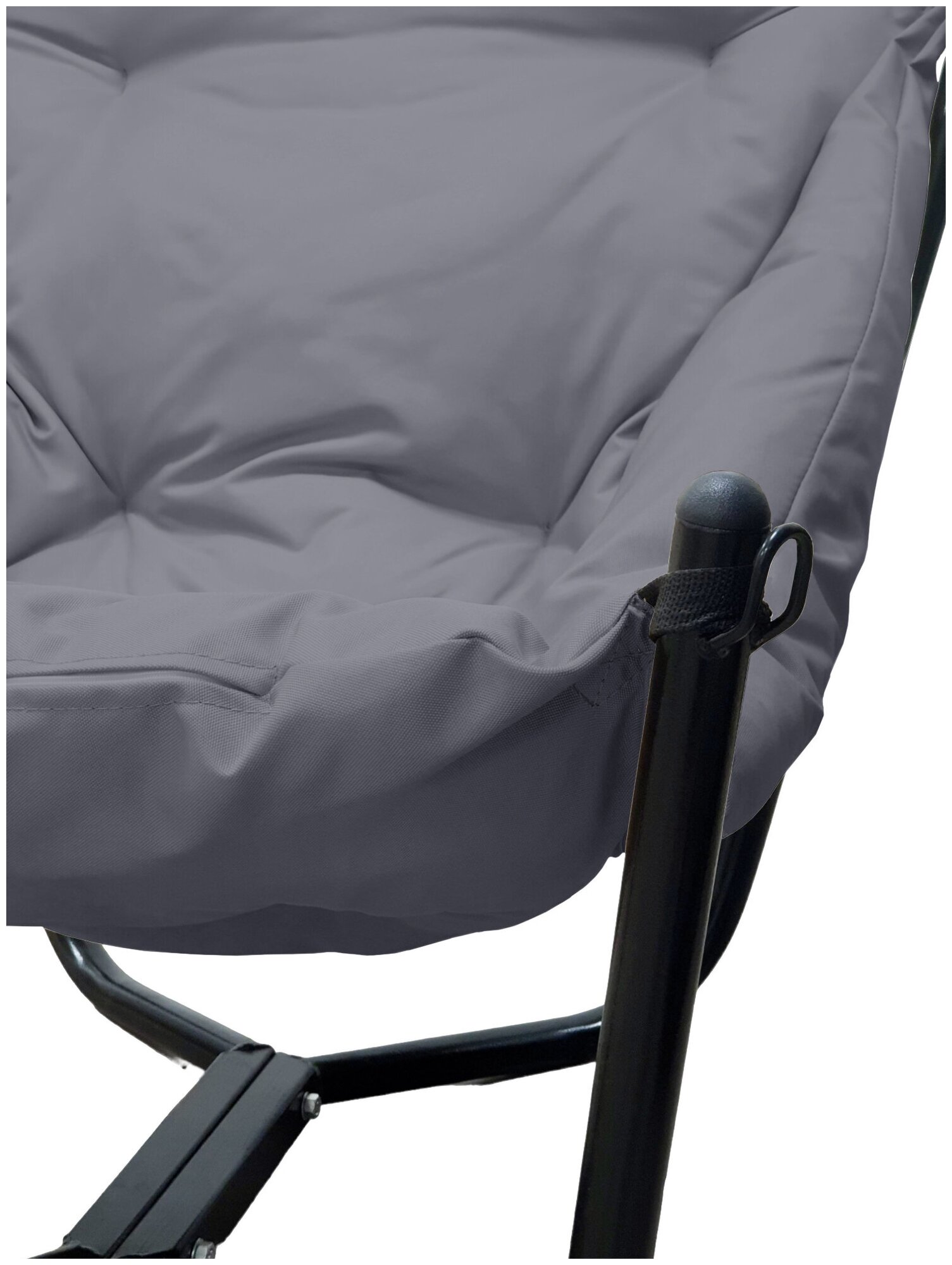 Кресло черное M-Group Чил 12360409, серая подушка - фотография № 3
