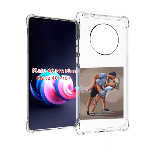 Чехол MyPads девушка с парнем танцуют женский для Huawei Mate 40 Pro+ Plus задняя-панель-накладка-бампер
