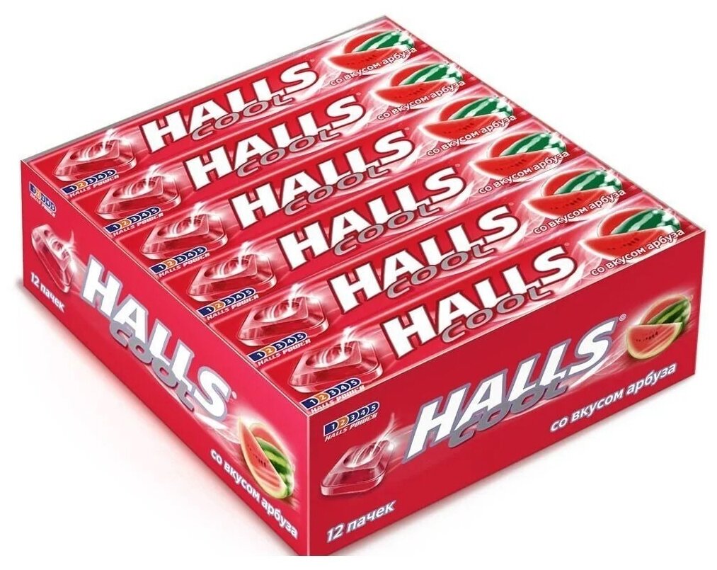 Леденцы Halls Холс со вкусом Арбуза 25г 12 шт