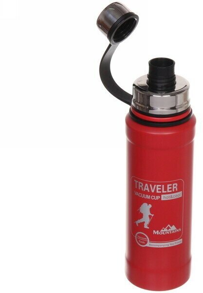 Термос металлический 600мл «Traveler» красный - фотография № 3