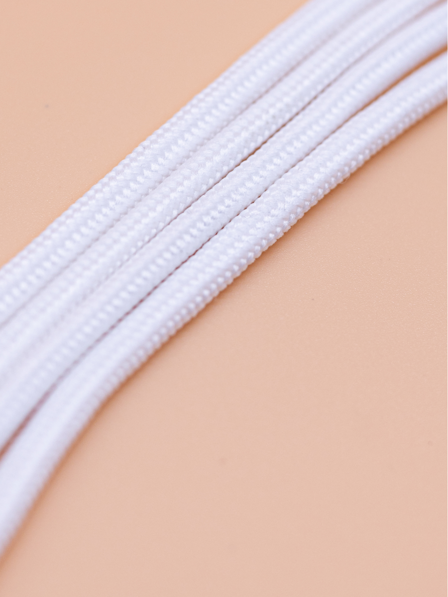 Шнурки круглые полиэфир 100 см, ширина 5 мм, белый - фотография № 6