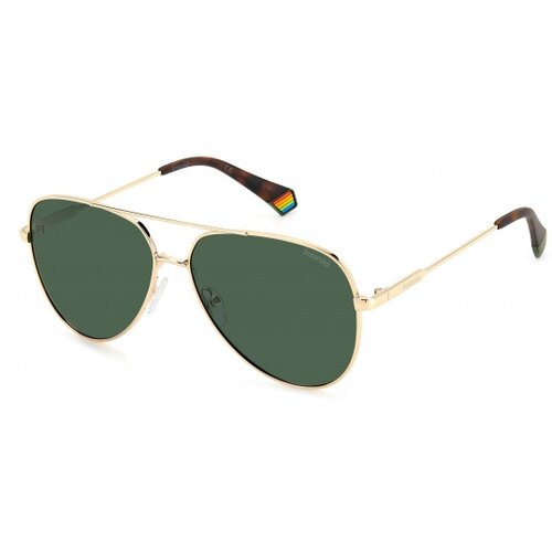 Солнцезащитные очки Polaroid, зеленый, золотой polaroid pld 6187 s