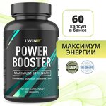 1WIN POWER Booster тестостероновый энергетик бустер для мужчин 60 капсул йохимбе, гуарана, женьшень и цинк - изображение