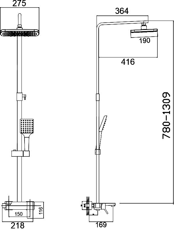 Haiba Душевая система Haiba HB24818, хром - фотография № 2