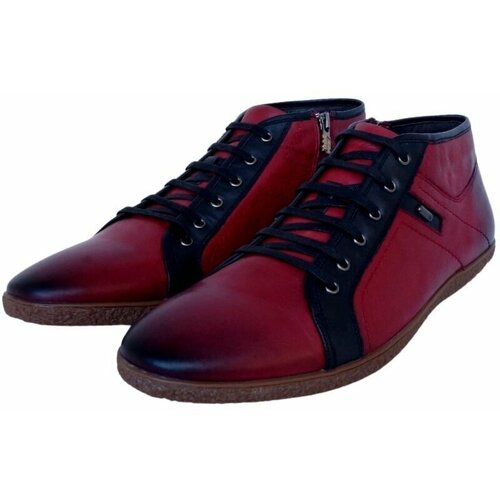 фото Кеды мужские демисезонные бордовые (кожа) полнота 7 обувь мужская большие размеры размер 47 vera victoria vito