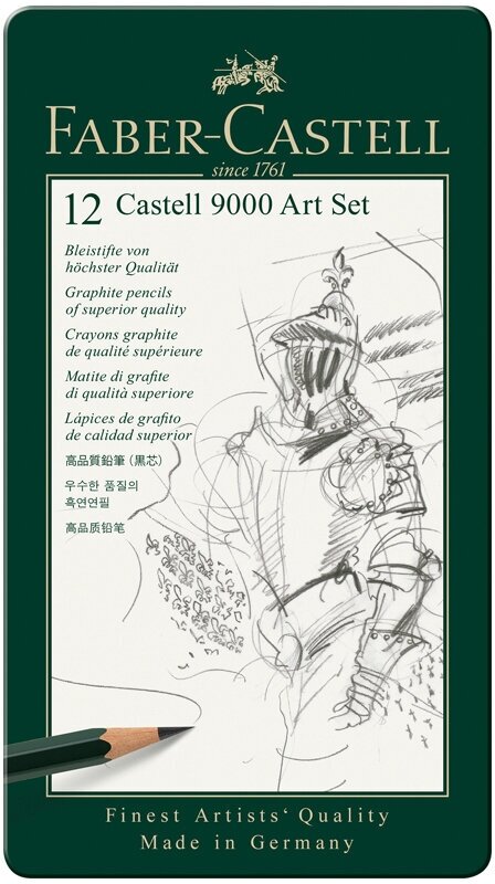 Набор карандашей ч/г Faber-Castell "Castell 9000 Art Set", 12 шт, 2H-8B, заточенные