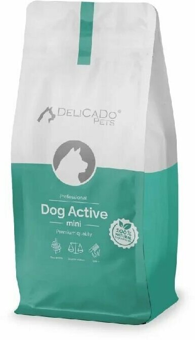 DELICADO DOG Active mini Полнорационный сухой корм для взрослых собак средних и крупных пород