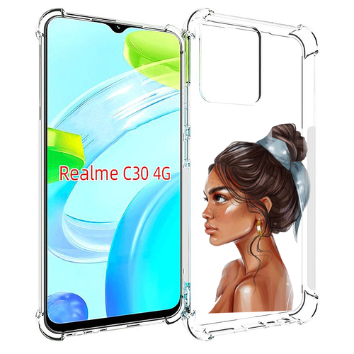 чехол mypads девушка ангел с крыльями женский для realme c30 4g narzo 50i prime задняя панель накладка бампер Чехол MyPads Девушка-с-повязкой женский для Realme C30 4G / Narzo 50i Prime задняя-панель-накладка-бампер