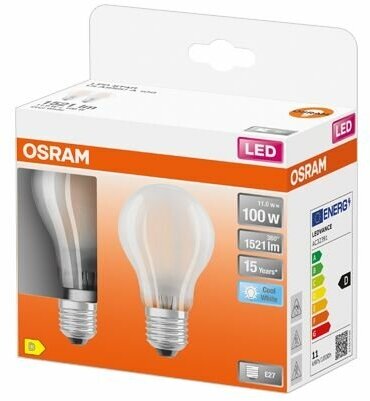 Светодиодная лампа Osram LEDSCLA100 10W/840 230VGL FR E27 Экопак1X2лампы Osram - филамент лампа .