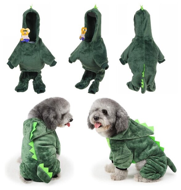 Костюм для собаки «Волшебный карнавал-Динозавр» с капюшоном, размер XL (50*40см) Ultramarine - фотография № 1
