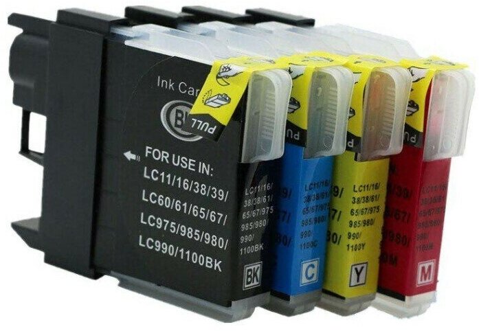 Комплект картриджей SF LC1100 BK C M Y совместимые 4 цвета для Brother DCP-260C, DCP-330C, DCP-385C, DCP-6690CW, MFC-990CW