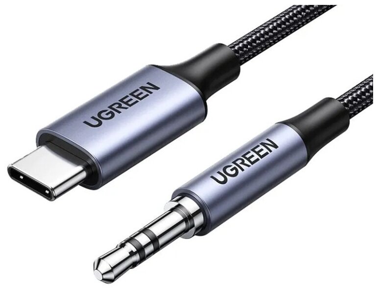 Аксессуар Ugreen CM450 USB Type-C Male - 3.5mm Male Audio Cable with Chip 1m Black 20192