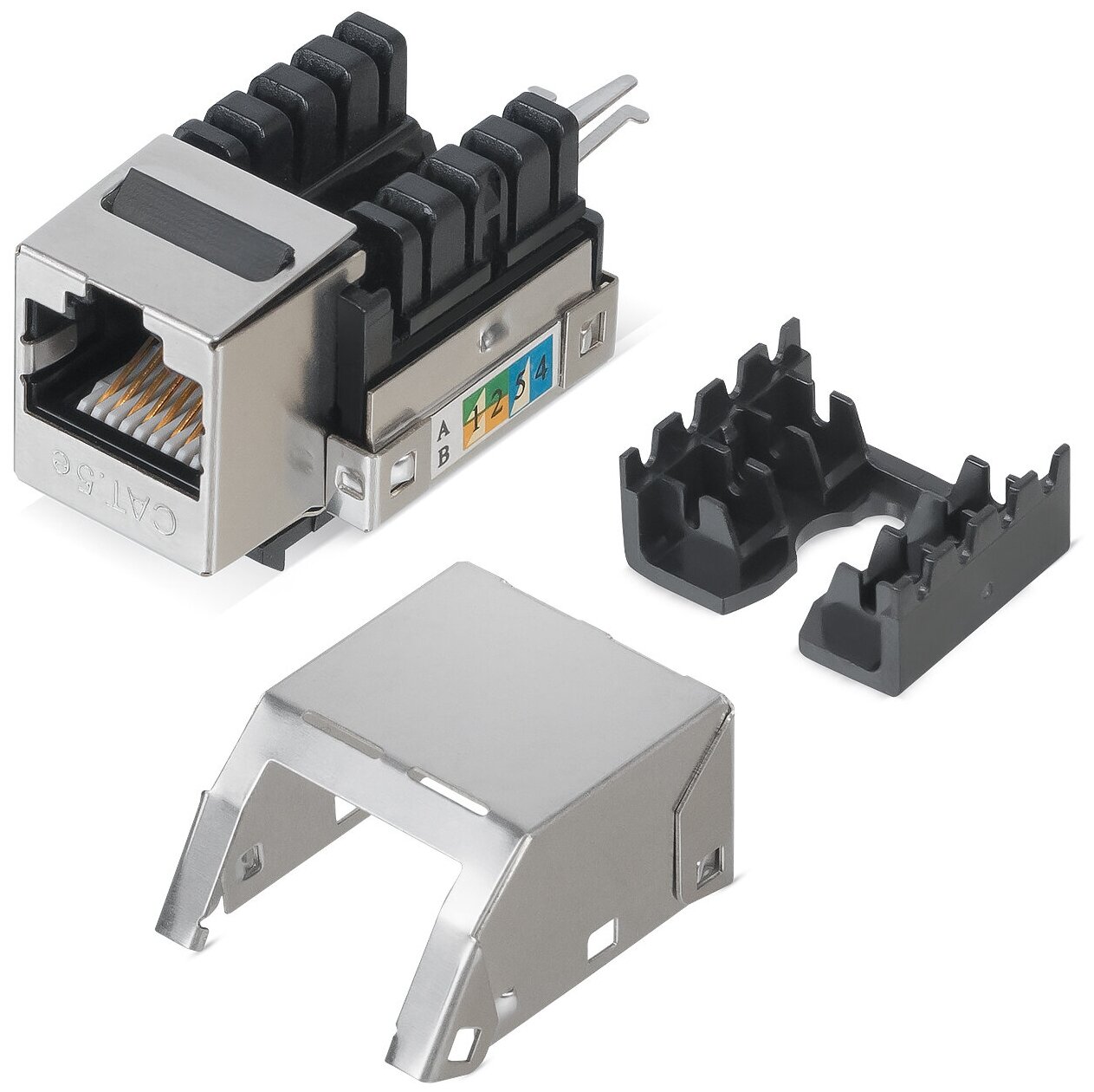 Cabeus Вставка Keystone Jack RJ-45(8P8C), категория 5e, экранированная, заделка тип 110 KJ-RJ45-Cat.5e-SH-90