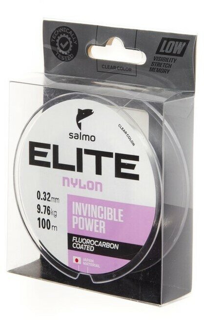 Salmo Леска монофильная Salmo Elite FLUORO COATED NYLON диаметр 0.32 мм тест 9.76 кг 100 м прозрачная