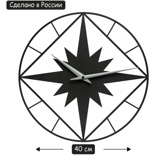Часы настенные металлические VENUS 40см черные