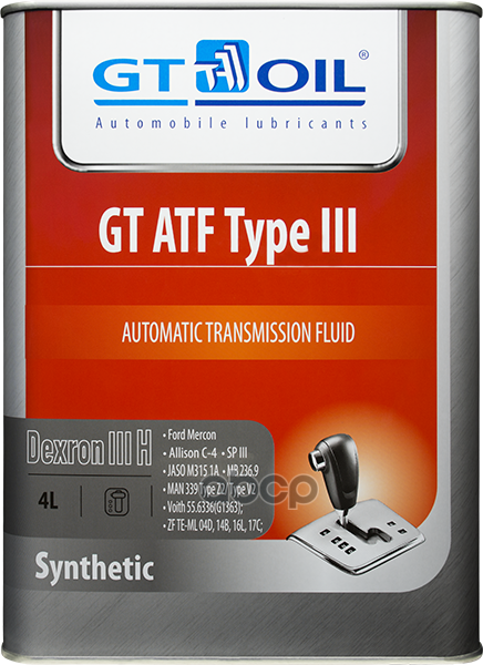 Масло Трансмиссионное 4L Gt Atf Sp-Iii Type Iii Dexron Iii GT OIL арт. 8809059407615