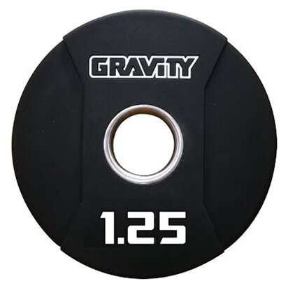 Диск олимпийский полиуретановый 1,25 кг Gravity, цвет - черный