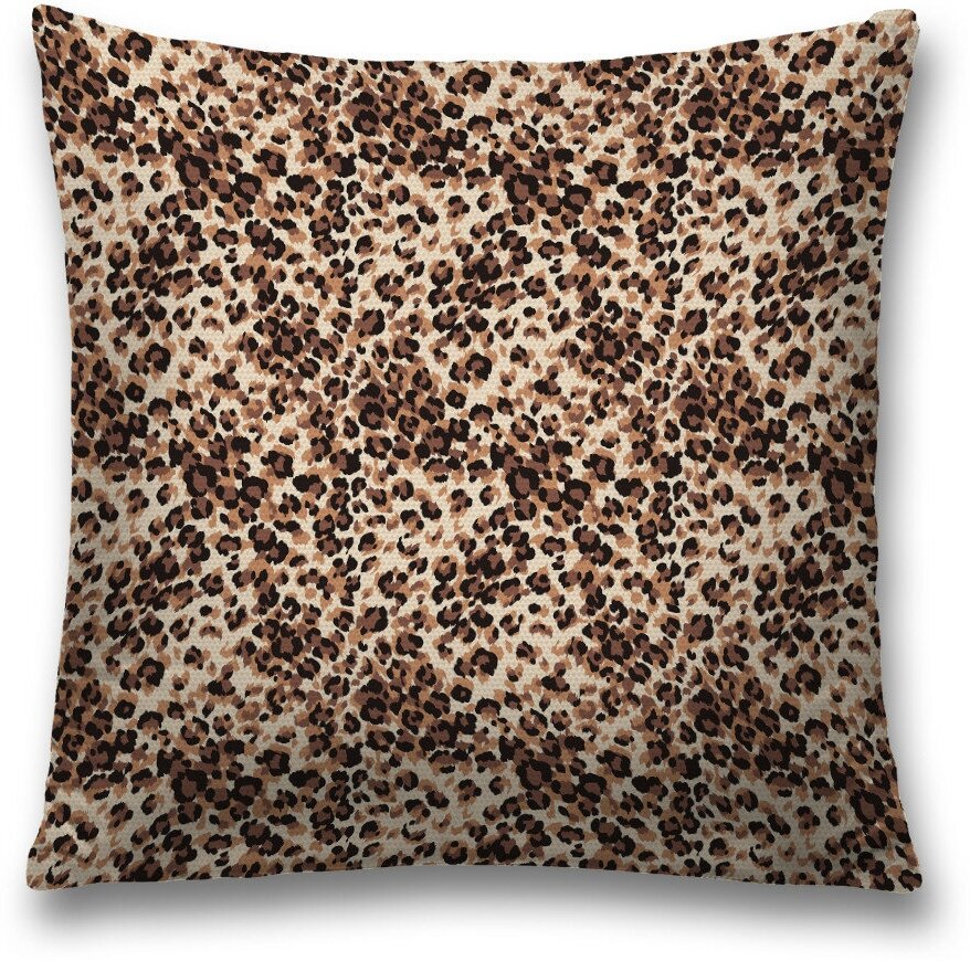Наволочка декоративная на молнии, чехол на подушку JoyArty "Дикий леопард” 45х45 см