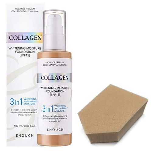 Enough Collagen Увлажняющий тональный крем 3 в 1 Тон N13 со спонжем, бьютиблендером