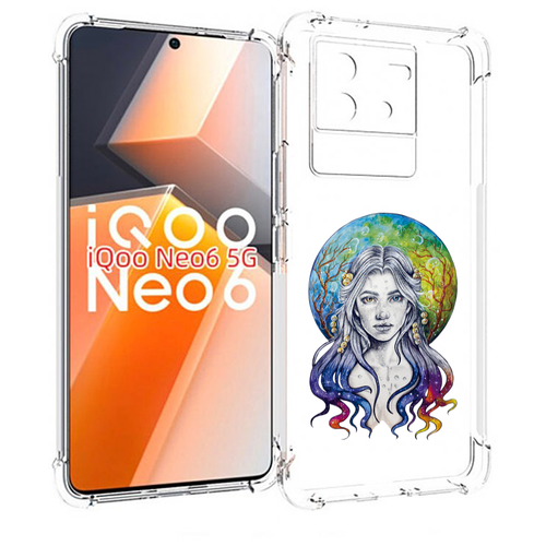 Чехол MyPads девушка с красивыми волосами для Vivo iQoo Neo 6 5G задняя-панель-накладка-бампер
