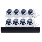 Комплект видеонаблюдения IP Ps-Link KIT-A508IP-POE 8 камер для помещения 5Мп - изображение