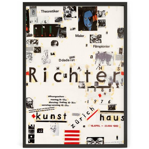 Мид-сенчури плакат на стену Пол Брувилер - Hans Richter 1982 год 70 x 50 см в тубусе