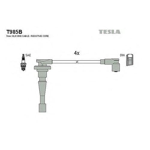 TESLA T985B (32700PHK003 / 32722P75A01) к-кт проводов\ Honda (Хонда) cr-v 2.0 16v 95-99