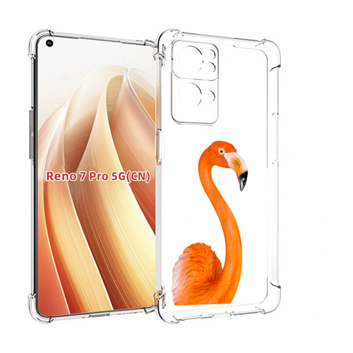 Чехол MyPads оранжевый-фламинго для OPPO Reno7 Pro 5G задняя-панель-накладка-бампер