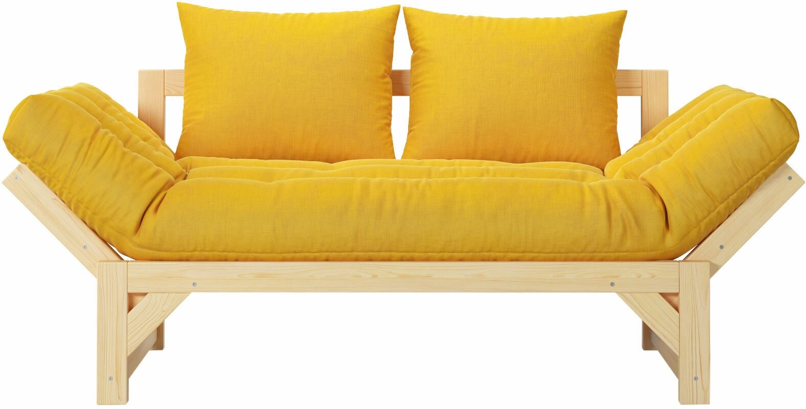 Прямой диван Первый Мебельный Бари Массив / Желтый, рогожка - фотография № 3