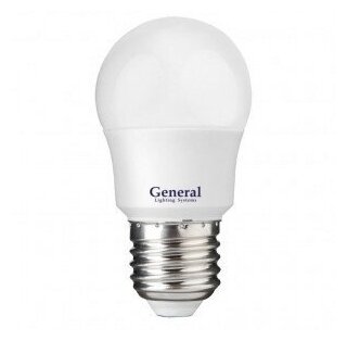 Светодиодная LED лампа General шар P45 E27 15W 4500K 4K 45х80 пластик/алюм GLDEN-G45F-15-230-E27-4500 661108